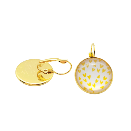 EARRINGS GOLD WITH YELLOW HEARTS1